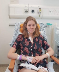 Bryony in hospital following open heart surgery