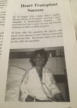 Patricia pictured six days after her surgery